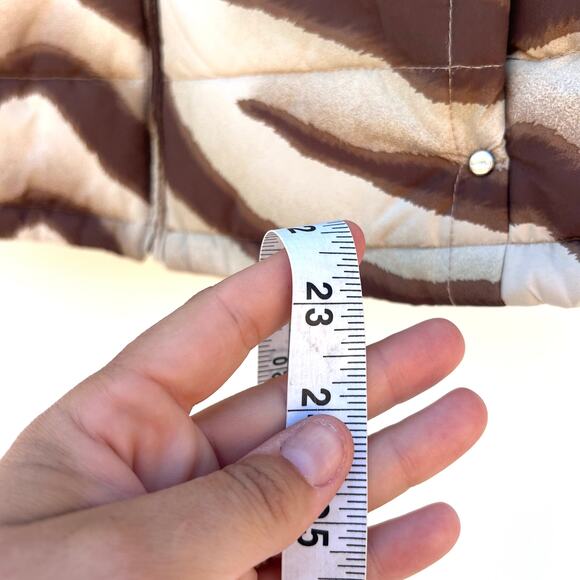 Vintage Ralph Lauren Vest Animal Print Brown Large LRL Striped Puffy Women’s - Picture 11 of 12